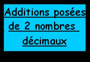 Additions posées de deux nombres décimaux