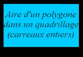 Aire d'une figure dans un quadrillage (carreaux entiers)