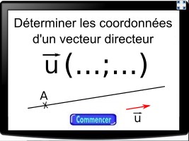 Coordonnées d'un vecteur directeur à partir d'une équation cartésienne