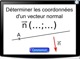 Coordonnées d'un vecteur normal à partir d'une équation cartésienne