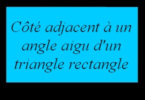 Reconnaître le côté adjacent à un angle aigu d'un triangle rectangle