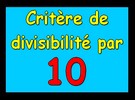 Critère de divisibilité par 10