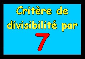 Critère de divisibilité par 7