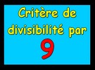 Critère de divisibilité par 9