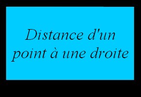 Distance d'un point à une droite