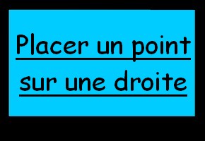 Placer un point sur une droite graduée