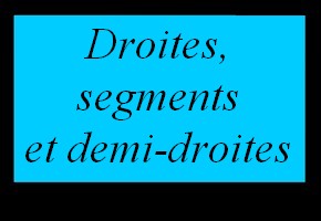 Droites segments et demi-droites