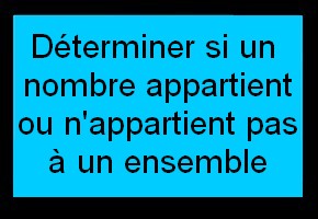 Déterminer si un nombre appartient ou n'appartient pas à un ensemble