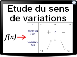 Etudier les variations d'une fonction