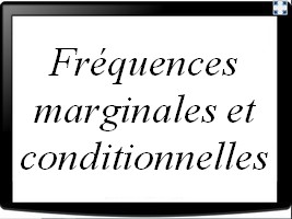 Fréquences marginales et conditionnelles