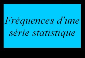 Fréquences d'une série statistique