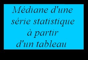 Médiane d'une série statistique à partir d'un tableau