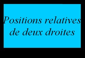 Position relative de deux droites