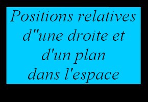 Position relative d'une droite et d'un plan