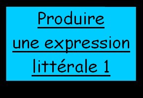 Produire une expression littérale à partir du vocabulaire