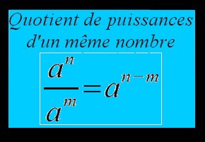 Quotient de puissances d'un nombre relatif