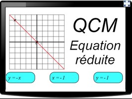 QCM équation réduite d'une droite