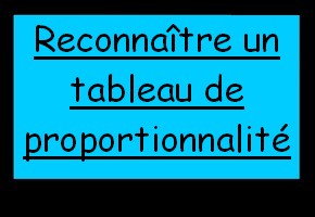 Reconnaître un tableau de proportionnalité