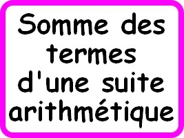 Somme des termes d'une suite arithmétique