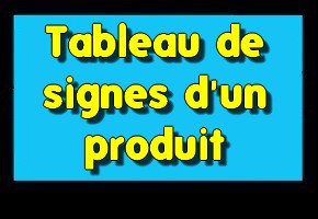 Signe d'un produit