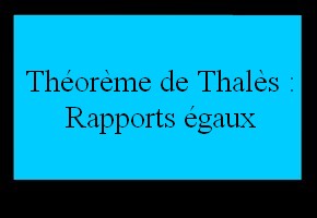 Théorème de Thalès