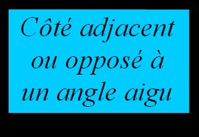 Reconnaître le côté adjacent et le côté opposé à un angle aigu dans un triangle rectangle