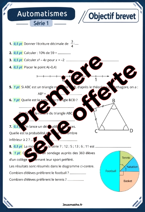 Première série d'automatismes type brevet