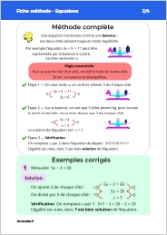Fiche sur les équations