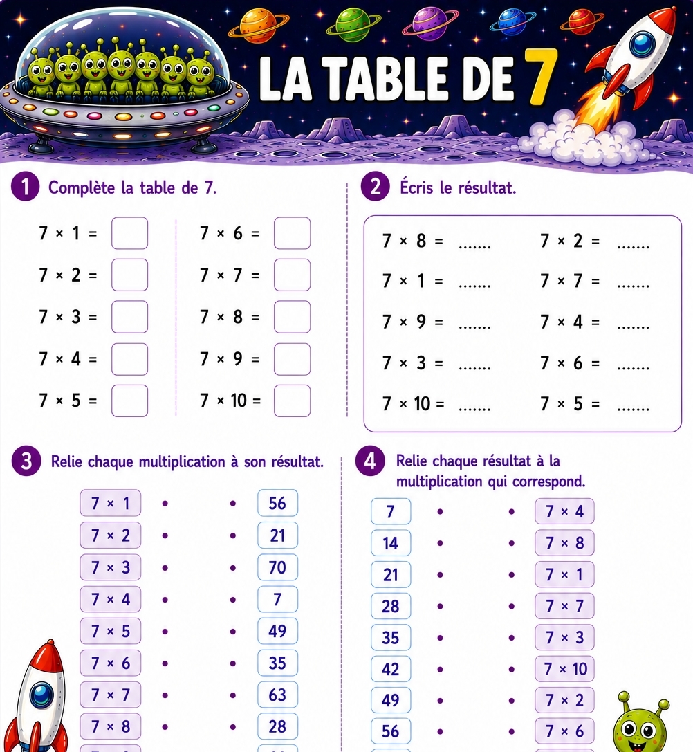 Fiches d'exercices