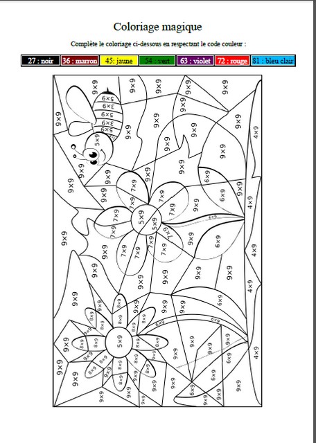 Coloriage Magique Avec Table De Multiplication